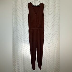 Elegant Sleeveless Brown Jumpsuit